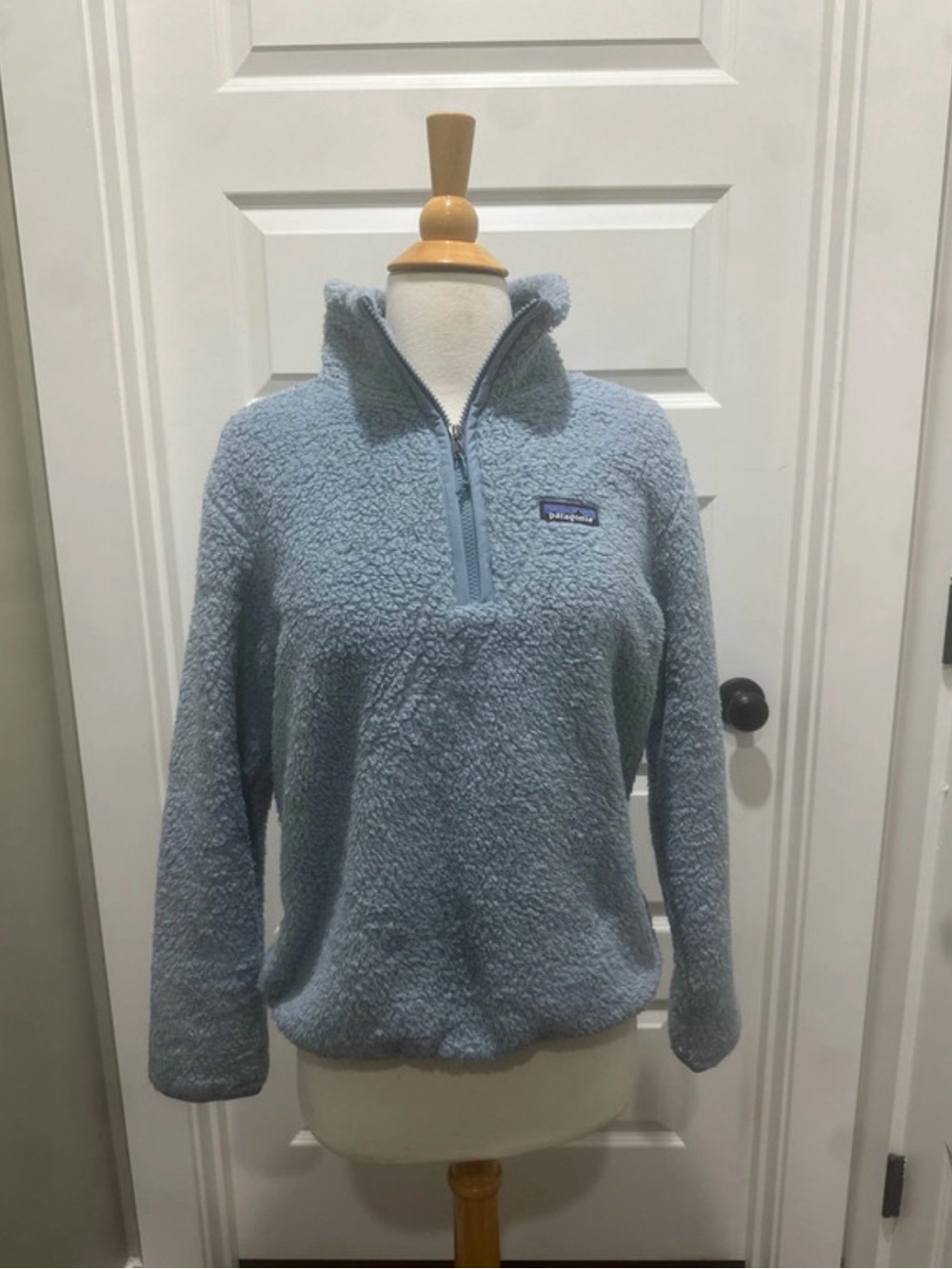 Patagonia Light Blue Sherpa Quarter-Zip Pullover